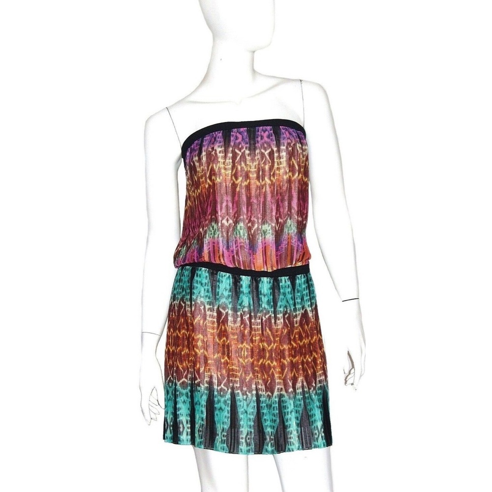 BCBG Maxazria Dress NWT SZ Medium Multicolor Pleat